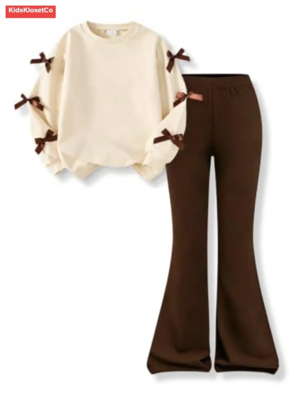 Girls 2 Piece Sweatshirt & Flare Pants Set Long Sleeve Fall Outfit Size 7-8